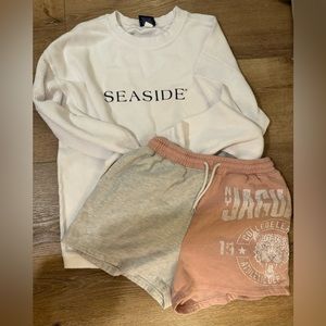 Sweatshirt and sweat shorts combo